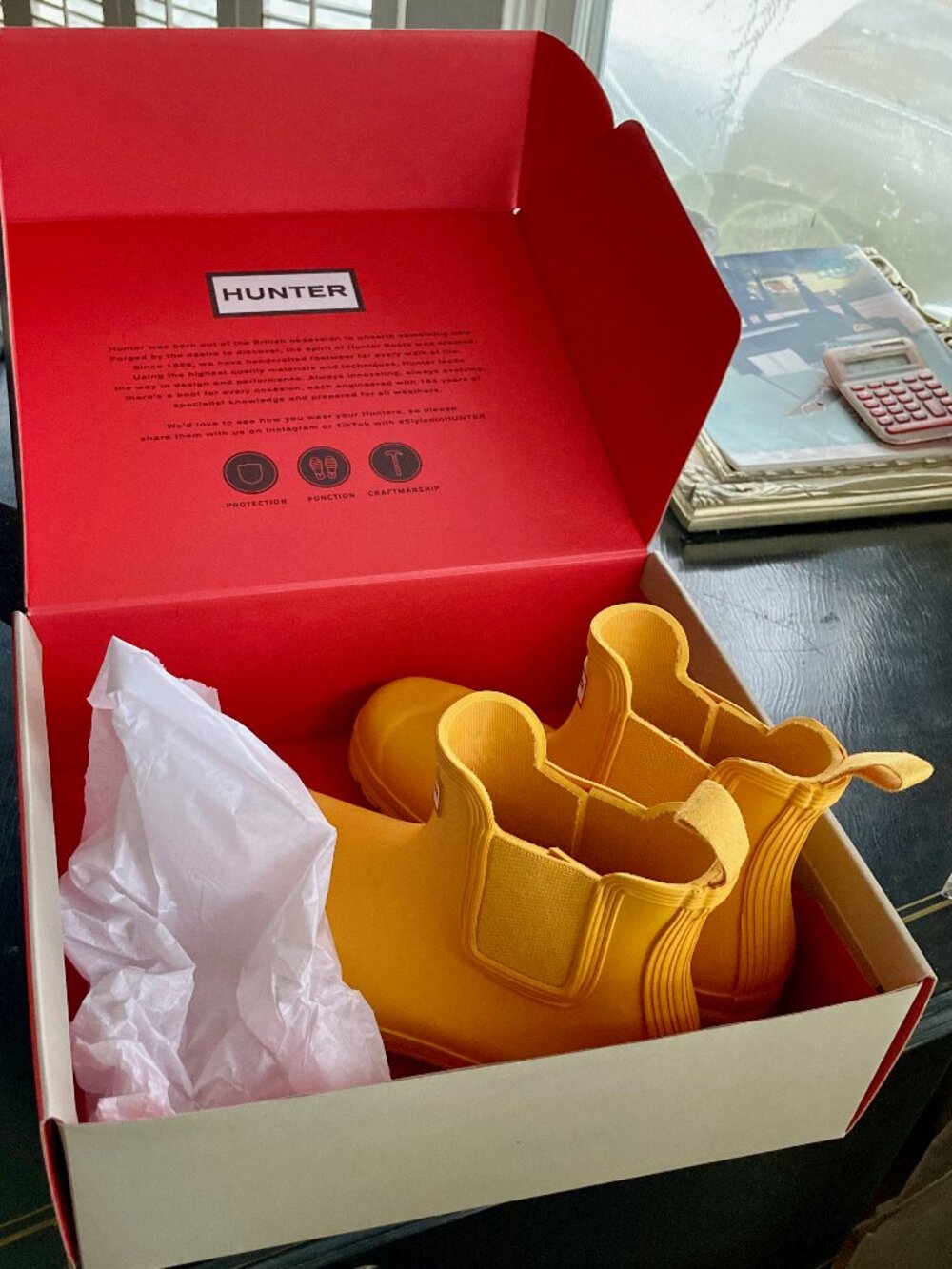 HUNTER w original chelsea rain boots yellow 7 - Picture 8 of 8